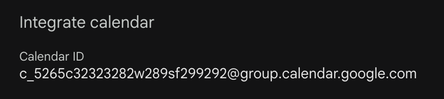 Google calendar id example